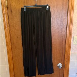 Black Linen Blend Wide Leg Pants High Waisted Breezy Summer Pants Small